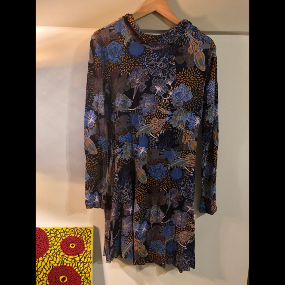 H&M Printed Midi Mock Neck Dress